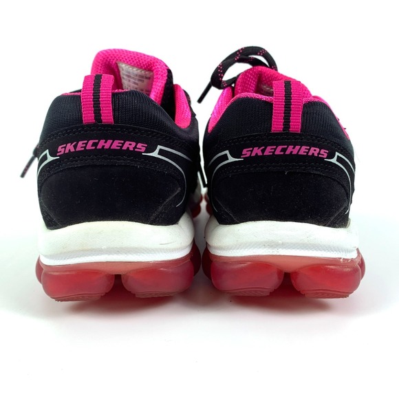 Sketchers Sketch-Air Running Shoes Womens Sz 7.5 Black Hot Pink Lace Up 11848 - Picture 4 of 16